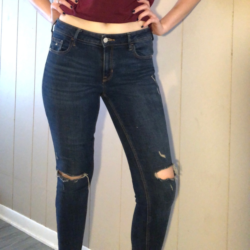 Old Navy dark blue skinny jeans